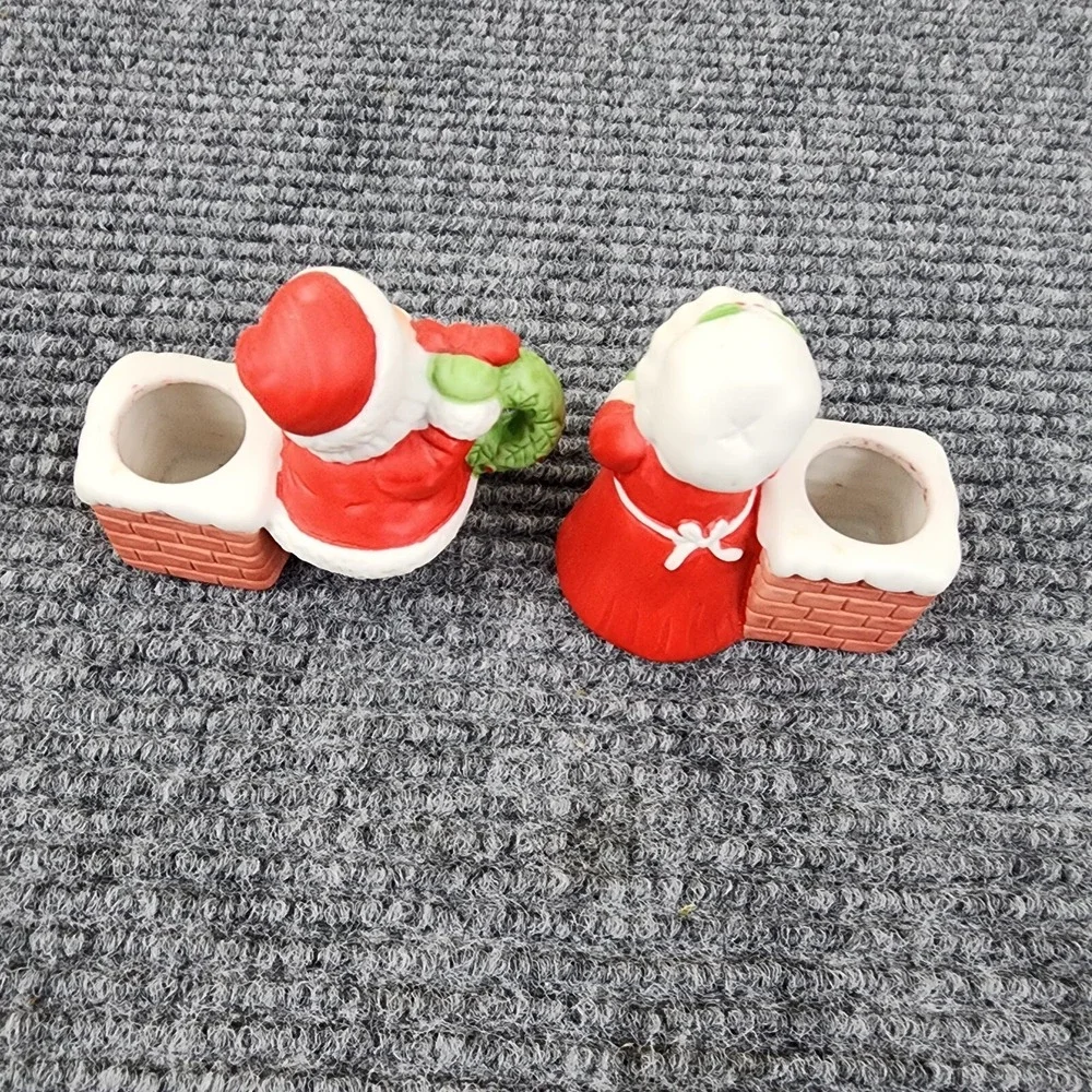 Vintage‎ Santa & Mrs. Claus Taper Candle Holders
